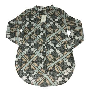 COMO BLU  Retro Paisley Button Down Top Shirt - Women’s Medium NWT